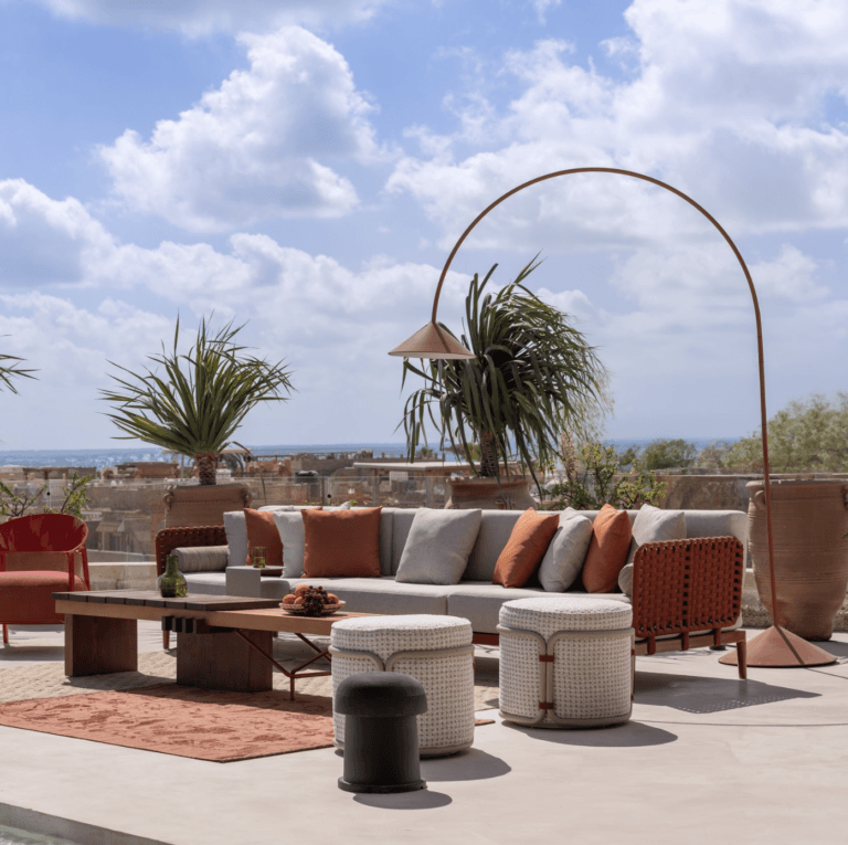The Suchi Sofa and Waves Poufs